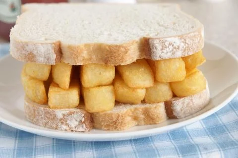 Chip butty Stock Photos