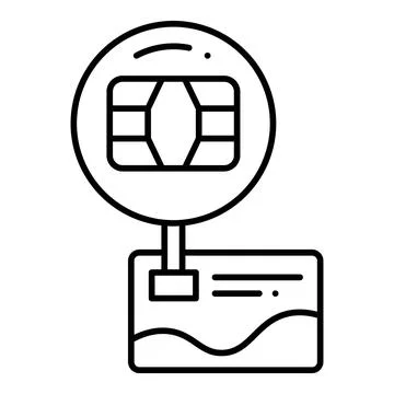 Chip Card Line Icon Stock Illustration