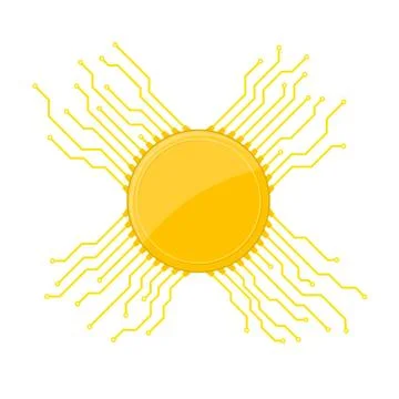 Chip with circuit board. Vector illustration. Stock Illustration
