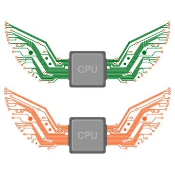 Chip Circuit Wings Stock Illustration