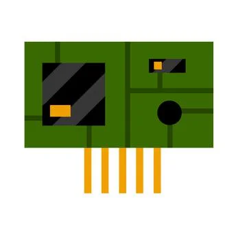Chip. Computer accessories. Modern technology. Flat illustration. Stock-Illustration
