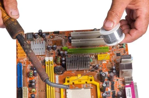 Chip for a computer chip for a computer with various elements Copyright: x... Foto stock