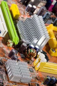 Chip for a computer chip for a computer with various elements Copyright: x... 库存照片