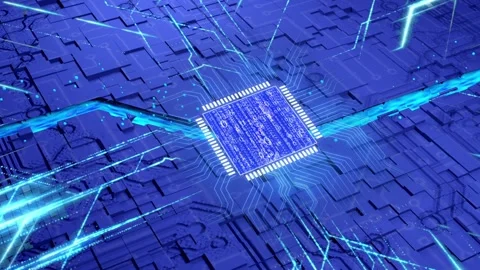 Chip computer chip CPU integrated circuit board Stock Footage 153910490