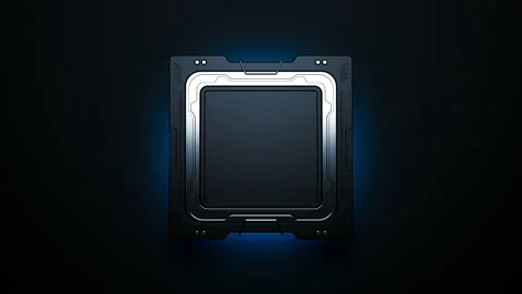 Chip with contour illumination . animation on the theme of computer technolog Stock-Footage 223244023