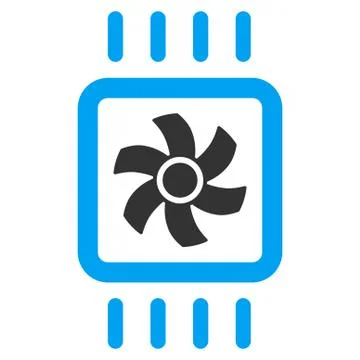 Chip Cooling Flat Vector Icon Stock Illustration