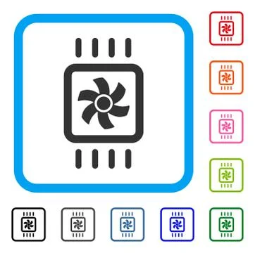 Chip Cooling Framed Icon Stockillustratie