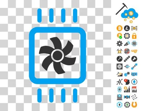 Chip Cooling Icon with Bonus Stock Illustration