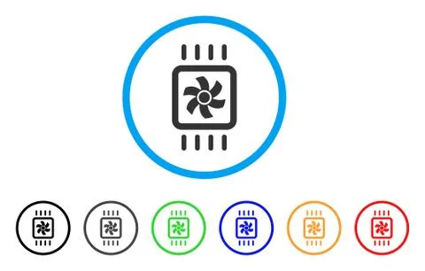 Chip Cooling Rounded Icon Stock Illustration