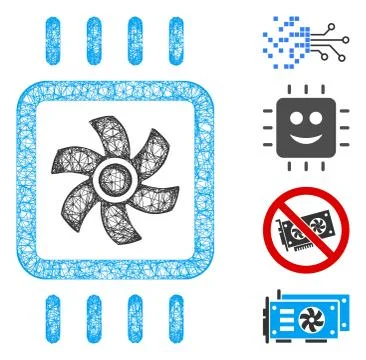 Chip Cooling Web Vector Mesh Illustration Stock Illustration