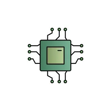 Chip, core color gradient vector icon イラスト素材