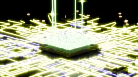 Chip cpu, gpu core, ai computer bg able to loop endless Vídeos de archivo 336172886