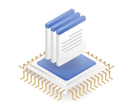 Chip data server and network 스톡 일러스트