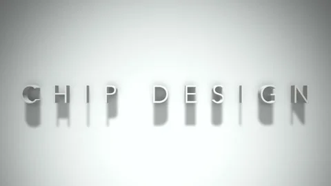 Chip design 3D title animation with shadows on a white background Stock Footage 297016427