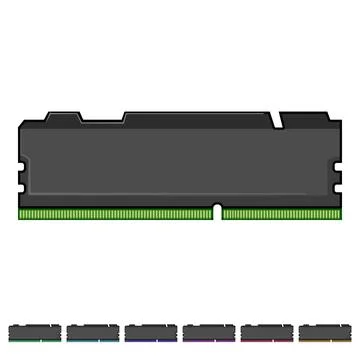 Chip desktop memory cartoon vector graphic Illustrazione stock