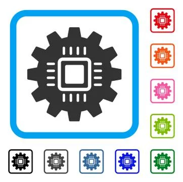 Chip Development Gear Framed Icon イラスト素材