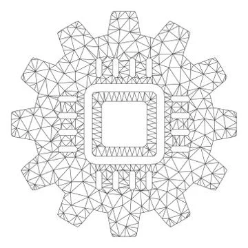 Chip Development Gear Polygonal Frame Vector Mesh Illustration Stock-Illustration