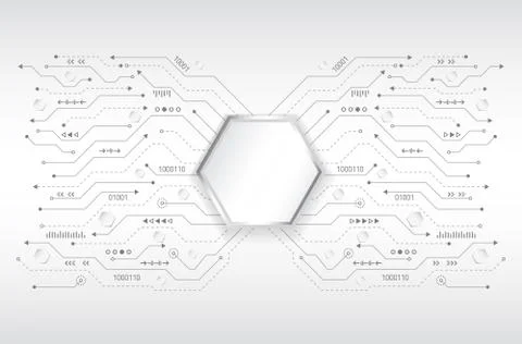 Chip electronic pattern for computer technology, Stock Illustration