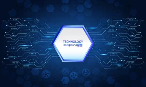 Chip electronic pattern for computer technology, Stock Illustration