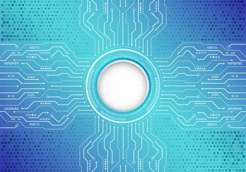 Chip electronic pattern for computer technology, Stock Illustration