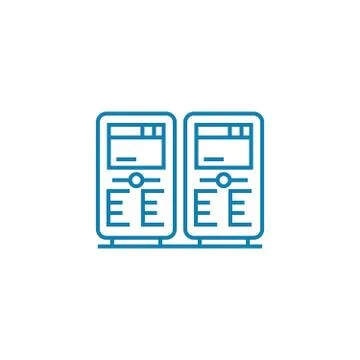 Chip elements linear icon concept. Chip elements line vector sign, symbol 스톡 일러스트