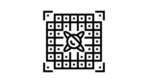 Chip entangled qubits quantum computer line icon animation Stock Footage 326123194