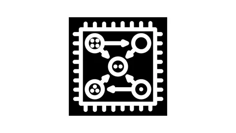 Chip entangled qubits quantum computer animation 動画素材 326728184