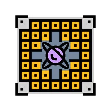 Chip entangled qubits quantum computer color icon vector illustration イラスト素材