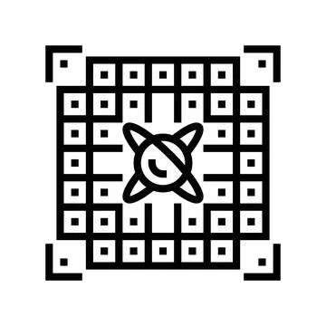 Chip entangled qubits quantum computer line icon vector illustration Stock-Illustration