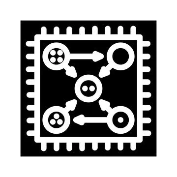 Chip entangled qubits quantum computer glyph icon vector illustration Stock-Illustration