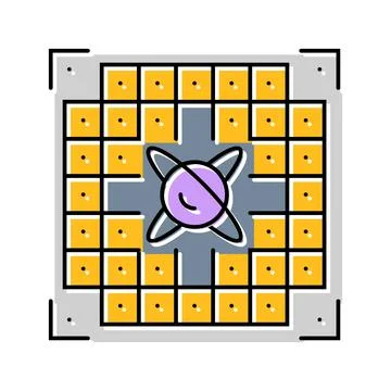 Chip entangled qubits quantum computer color icon vector illustration Stock Illustration