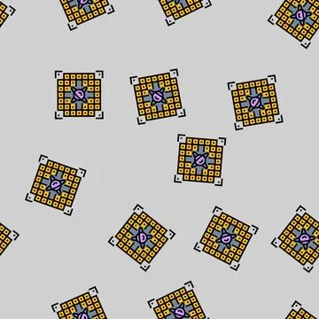 Chip entangled qubits quantum computer vector seamless pattern Stockillustratie