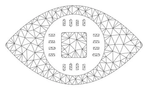 Chip Eye Lens Polygonal Frame Vector Mesh Illustration Illustrazione stock
