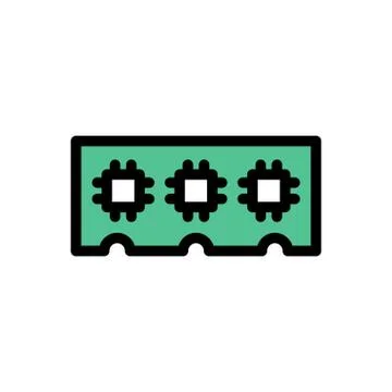 Chip flat color icon Stock Illustration