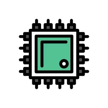 Chip flat color icon Stock Illustration