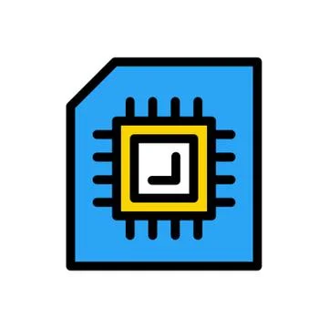Chip flat color icon 스톡 일러스트
