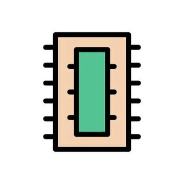 Chip flat color icon Stock Illustration