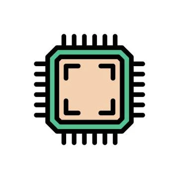 Chip flat color icon 库存插图