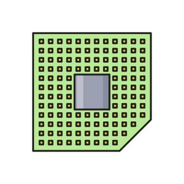 Chip flat color icon 스톡 일러스트