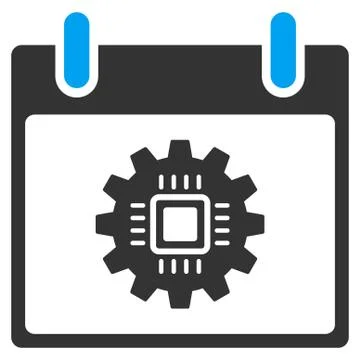 Chip Gear Calendar Day Vector Toolbar Icon Stock Illustration