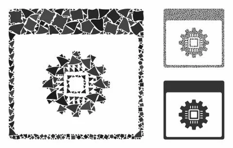 Chip gear calendar page Composition Icon of Humpy Pieces 스톡 일러스트