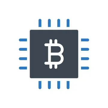 Chip glyph colour icon Stock Illustration