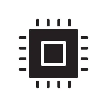 Chip glyph flat icon 스톡 일러스트