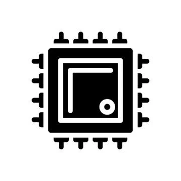 Chip glyph flat icon Illustrazione stock