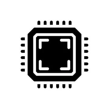 Chip glyph flat icon 库存插图