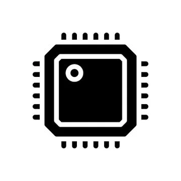Chip glyph flat icon Stock Illustration