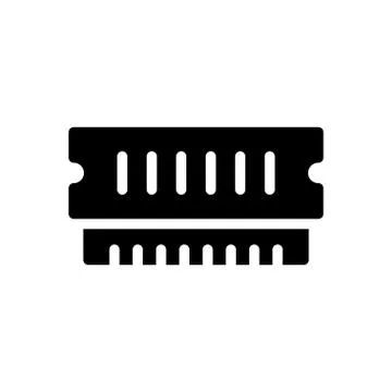 Chip glyph flat icon Stock Illustration