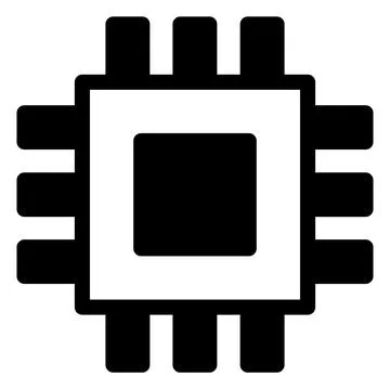 Chip glyph icon vector illustration isolated on white background 스톡 일러스트