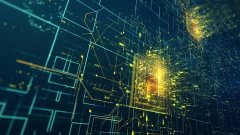 Chip Graphics Technological Background Loop Video stock 89230368