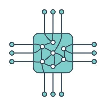 Chip icon with ai neural network inside Stock-Illustration